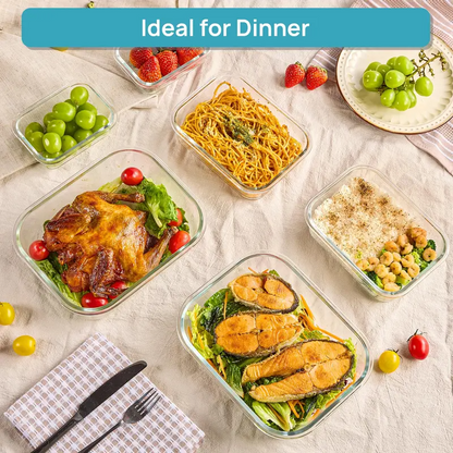 Limited-time offer!! 18-Pack Glass FoodStorage Containers withLids - Stackable, Airtight,Microwave/oven/FreezerSafe Meal Prep Set