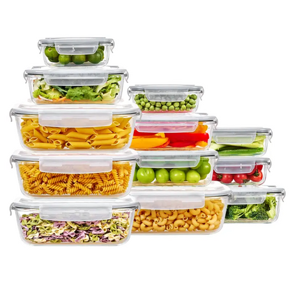 Limited-time offer!! 18-Pack Glass FoodStorage Containers withLids - Stackable, Airtight,Microwave/oven/FreezerSafe Meal Prep Set
