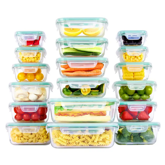 Limited-time offer!! 18-Pack Glass FoodStorage Containers withLids - Stackable, Airtight,Microwave/oven/FreezerSafe Meal Prep Set